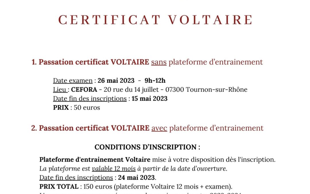 La certification Voltaire, c’est possible à Cefora