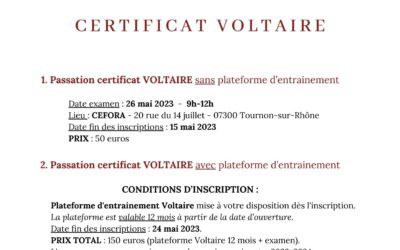 La certification Voltaire, c’est possible à Cefora