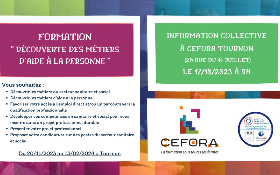 Information collective pour la formation de Découverte des Métiers d’Aide à la Personne